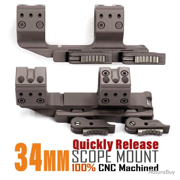 Anneaux de porte FDE 1,54 pouces pour rails Picatinny 1913, AR15 -*34MM Desert