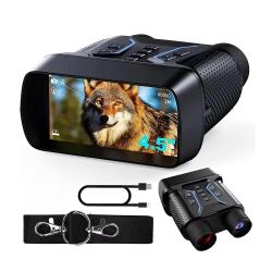 Jumelles Vision Nocturne 4K UHD 36 MP Zoom 8X &Eacute;cran 4,5" Vision 400 m Batterie 4500 mAh Carte 32 Go