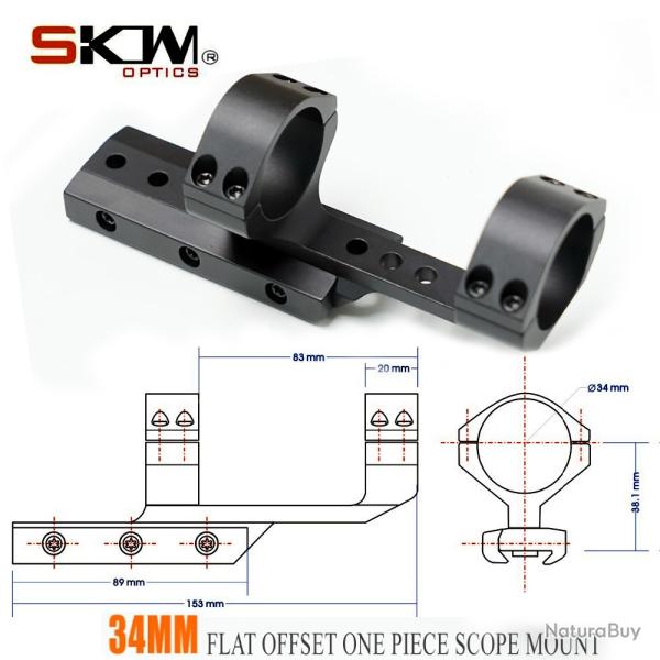 Anneaux de lunette de montage optique AR15, Picatinny R64., 34mm LIVRAISON GRATUITE