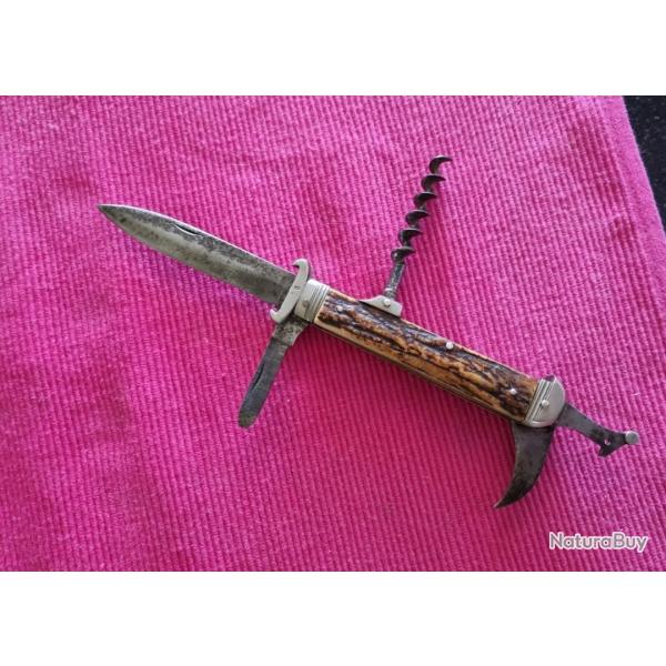 Couteau de chasse, pice de muse vers 1900, DRASCHE Joseph, en parfait tat