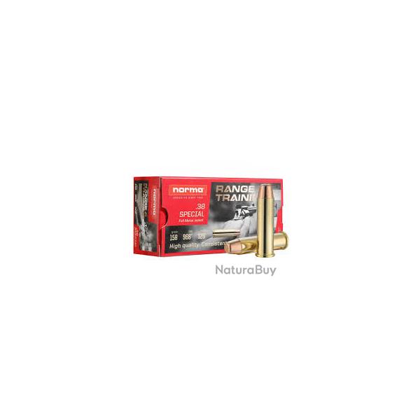 Munitions NORMA .38SP 10.2G 157GR RANGE&TRAINING FMJFP x5 botes