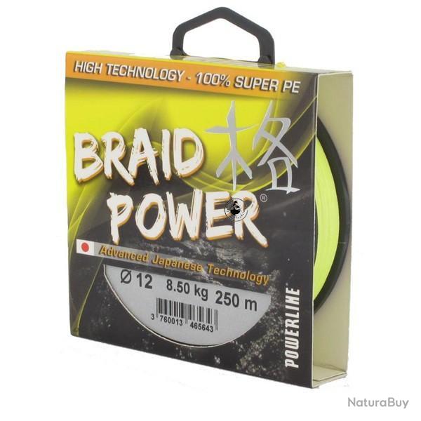 Tresse Powerline Braid Power 130m Jaune 25/100