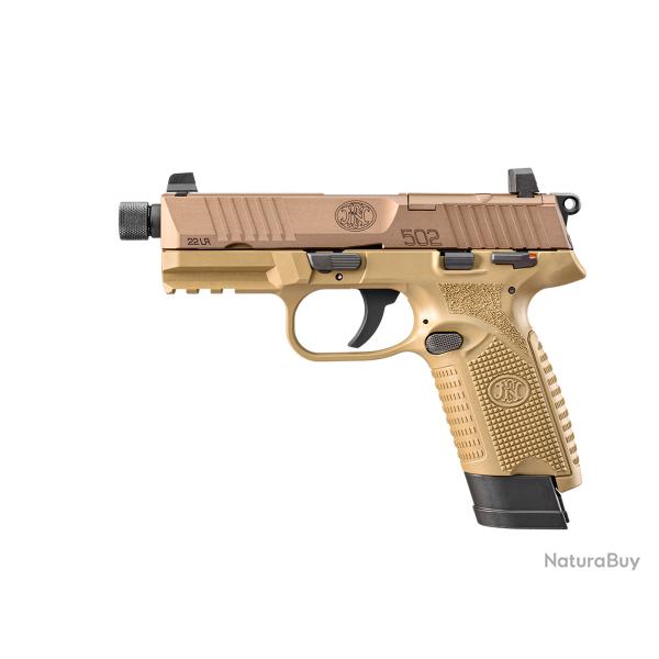 PISTOLET FN 502 TACTICAL FDE 1X15 + 1X10 22LR