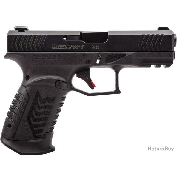 PISTOLET DY9 CAL 9X19 NOIR AVEC OPTIC READY, CHARGEURS 2x15 et 4 GRIPS DERYA