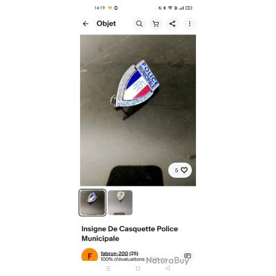 Casquette Police Française UGECOMA Paris PN85 T56 + Insigne ARCAPEA - Occasion
