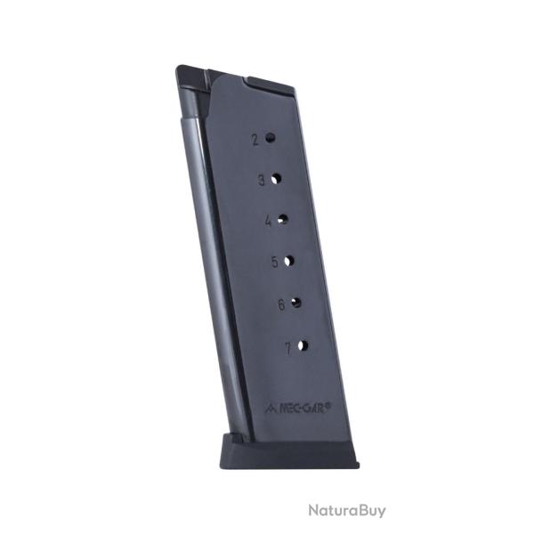 CHARGEUR MECGAR COLT 1911 OFFICIER 45 ACP 7 RDS BL