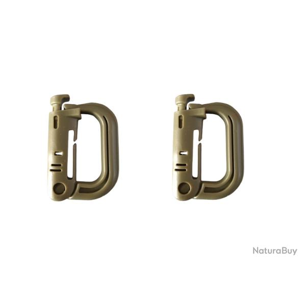 Mousqueton tactique Grimlock Kaki x2