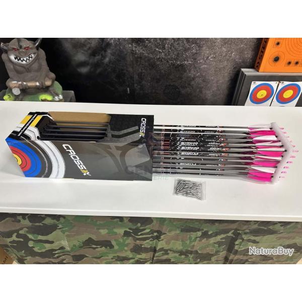 Flche en Carbone Cross-X Pegasus Octagon Plumes naturelles 600