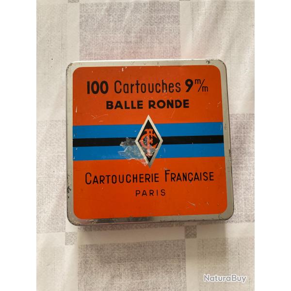 Vends bo�te de 100 cartouches de collection Cartoucherie Fran�aise � balle ronde calibre 9mm Flobert