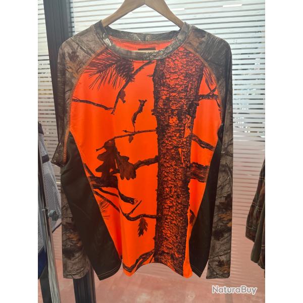 !! NEUF !! TEE SHIRT SOMLYS ML CAMOU ORANGE XXL
