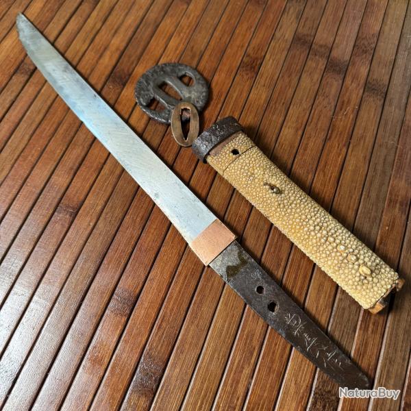 RARISSIME TANT�T ANCESTRALE JAPON XlV �ME SI�CLE SIGN�E FORG� PAR KANENAKA KENSCHO �L�VE DE MASAMUNE