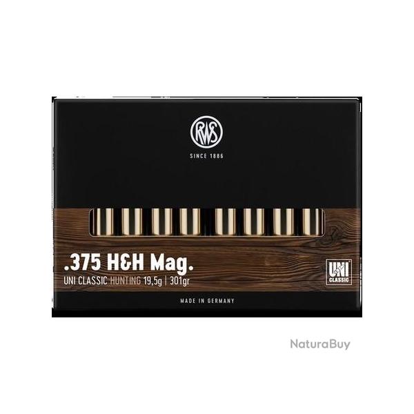 Munitions RWS 375 H&H Mag UNI Classic 19.5g 301gr x2 boites