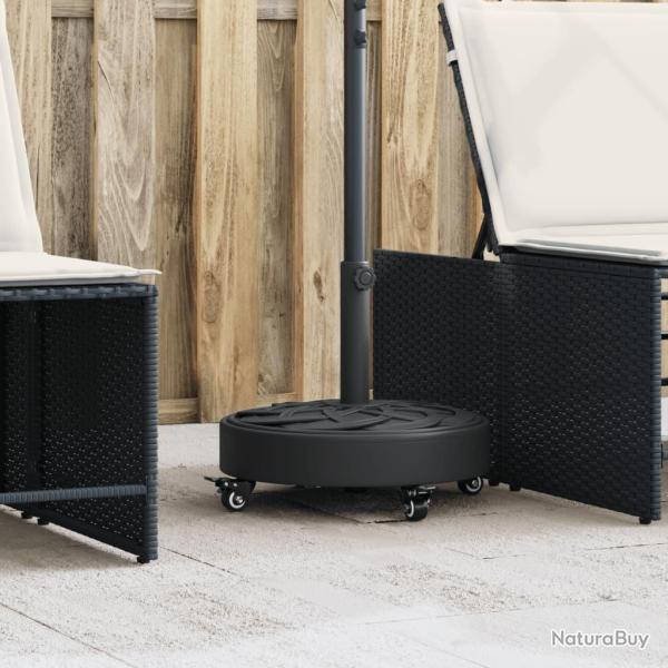 Base de parasol avec roues pour mts 38 / 48 mm 27 kg rond