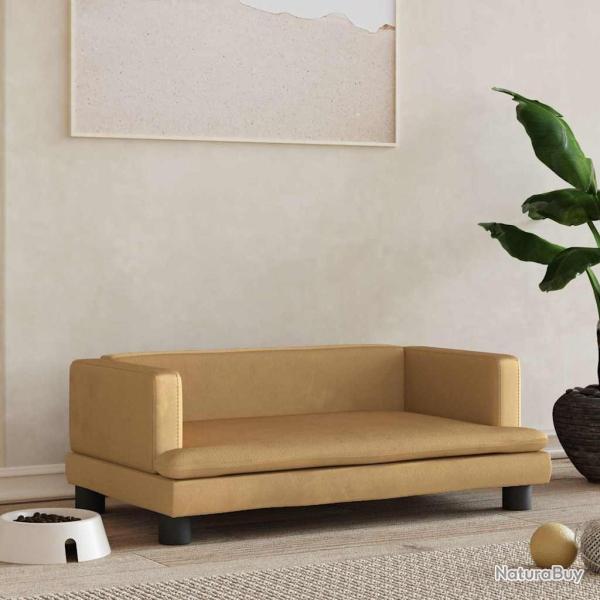 Lit pour chien marron 80x45x30 cm velours