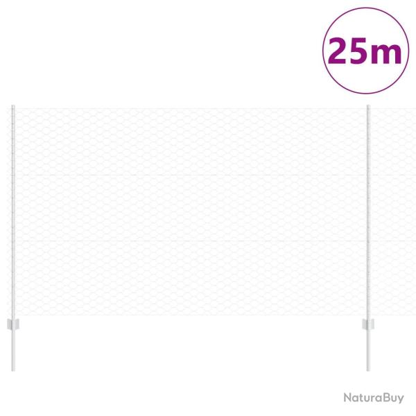 Cl�ture avec poteau Argent� 1,4 x 25 m Acier