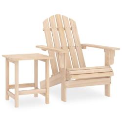 Chaise de jardin Adirondack avec table Bois de sapin massif