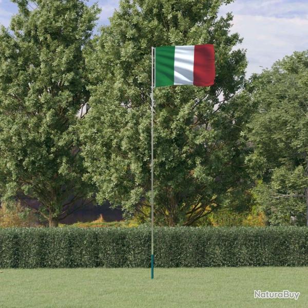 Drapeau de l'Italie et m�t 5,55 m Aluminium