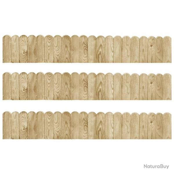 Rouleaux de bordure 3 pcs 120 cm bois de pin impr�gn�