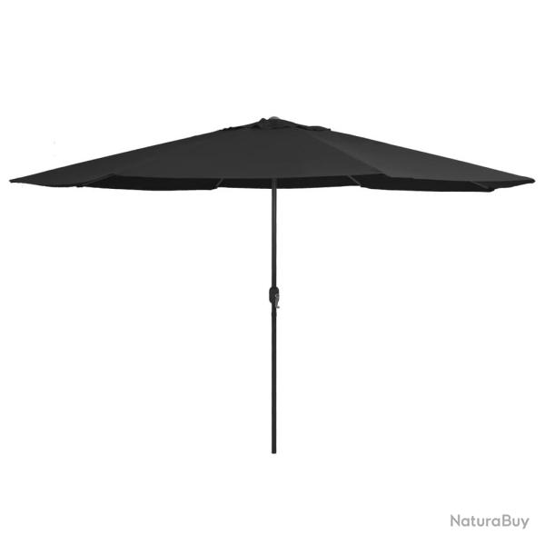 Parasol de jardin avec m�t en m�tal 390 cm noir