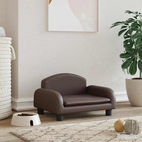 Lit pour chien marron 50x40x30 cm similicuir