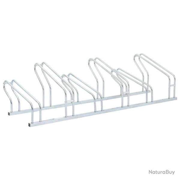 Support de vlo au sol autoportant pour 6 vlos acier galvanis