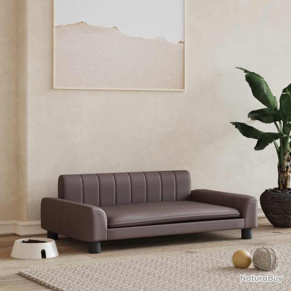 Lit pour chien marron 90x53x30 cm similicuir