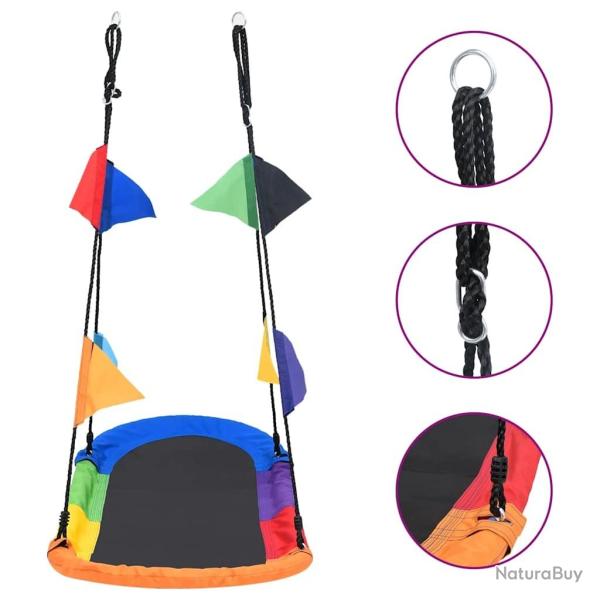 Balanoire nid d'oiseau avec fanions 165x70 cm