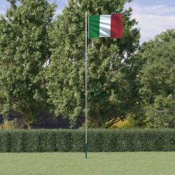 Drapeau de l'Italie et m&acirc;t 6,23 m Aluminium