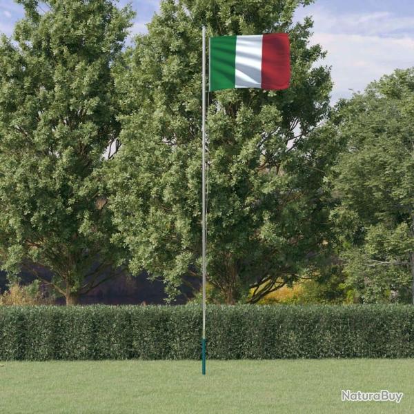 Drapeau de l'Italie et m�t 6,23 m Aluminium