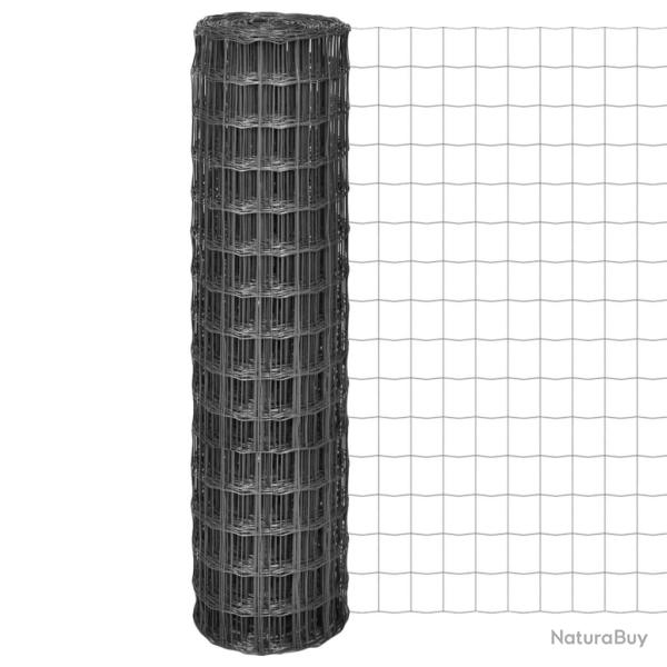 Clture Euro Acier 10 x 1,5 m Gris