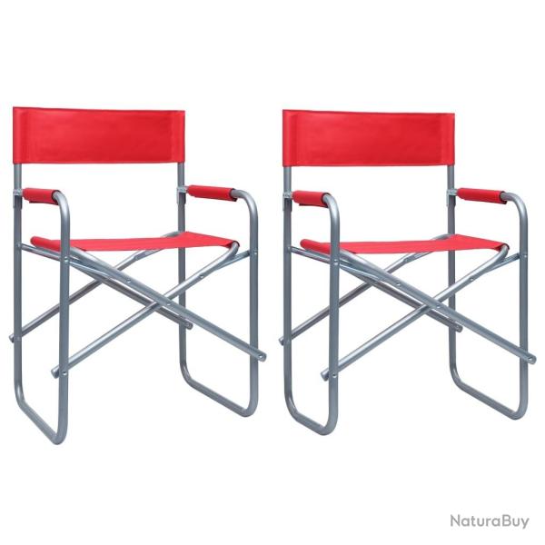 Chaises de metteur en scne lot de 2 Acier Rouge