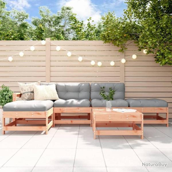 Salon de jardin 6 pcs bois massif douglas