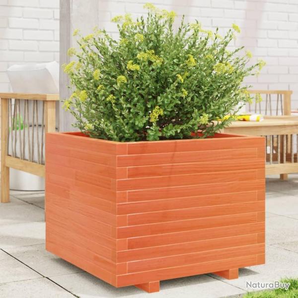 Jardinire cire marron 60x60x49,5 cm bois de pin massif
