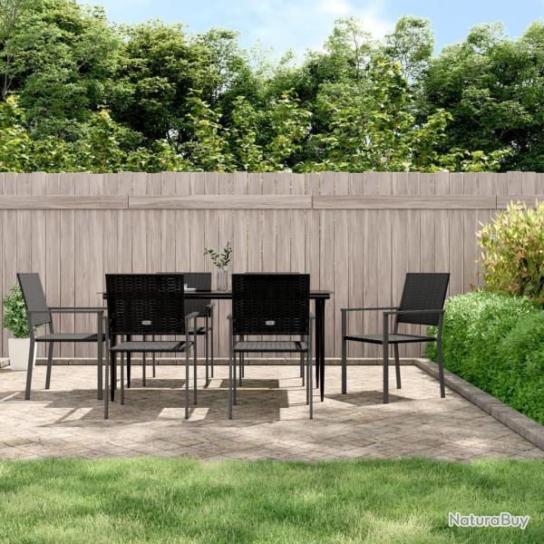 Ensemble  manger de jardin 7 pcs rsine tresse acier