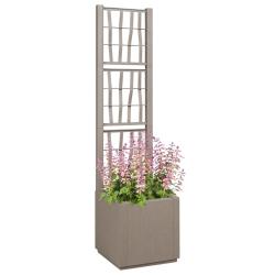 Jardini&egrave;reavec treillis marron clair 36x36x140 cm en PP