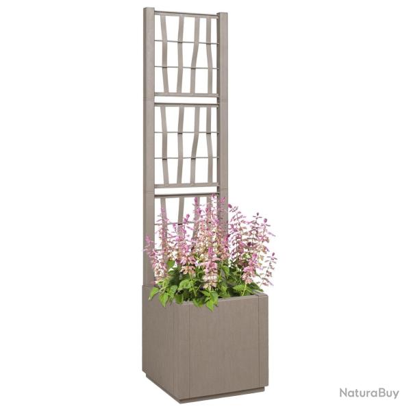 Jardini�reavec treillis marron clair 36x36x140 cm en PP
