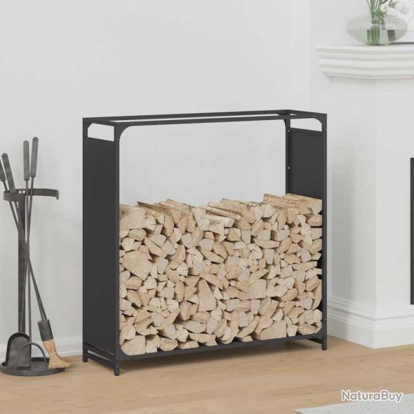 Portant de bois chauffage noir 90x28x90 cm