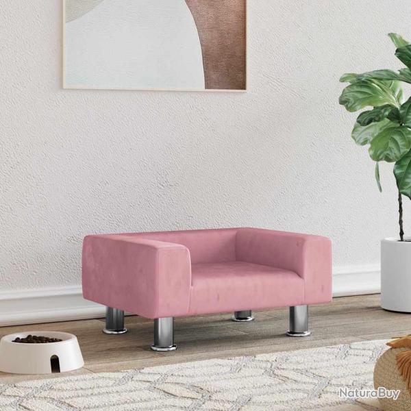 Lit pour chien rose 50x40x26,5 cm velours