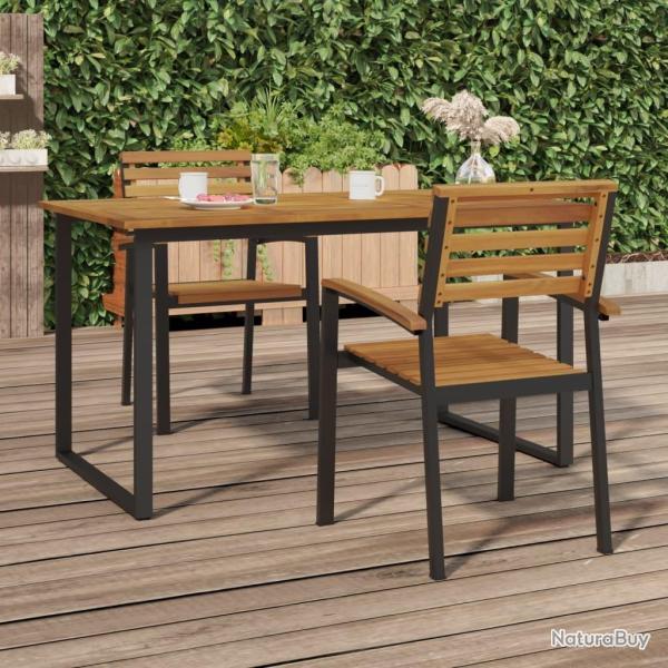 Chaises de jardin empilables lot de 2 bois d'acacia et mtal