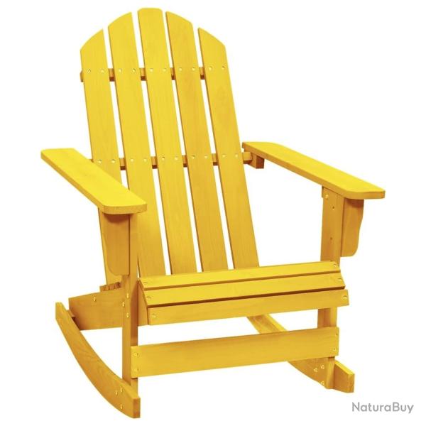 Chaise � bascule de jardin Adirondack bois de sapin jaune