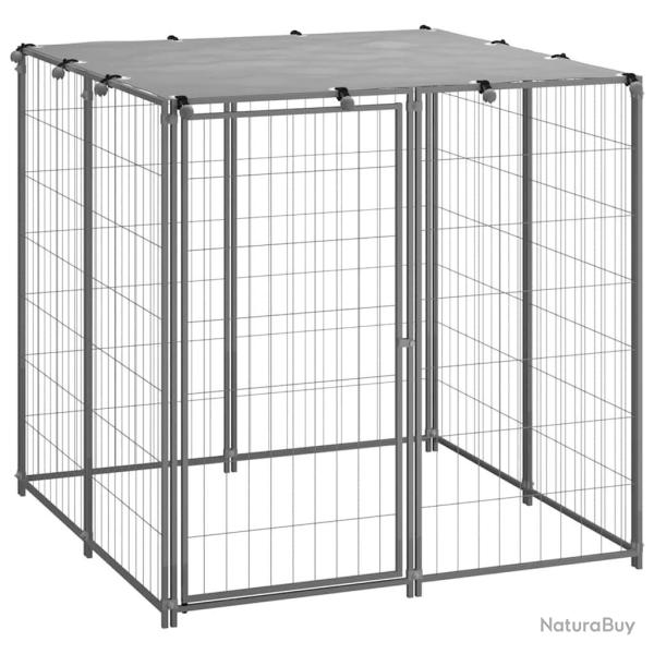 Chenil Argent 110x110x110 cm Acier