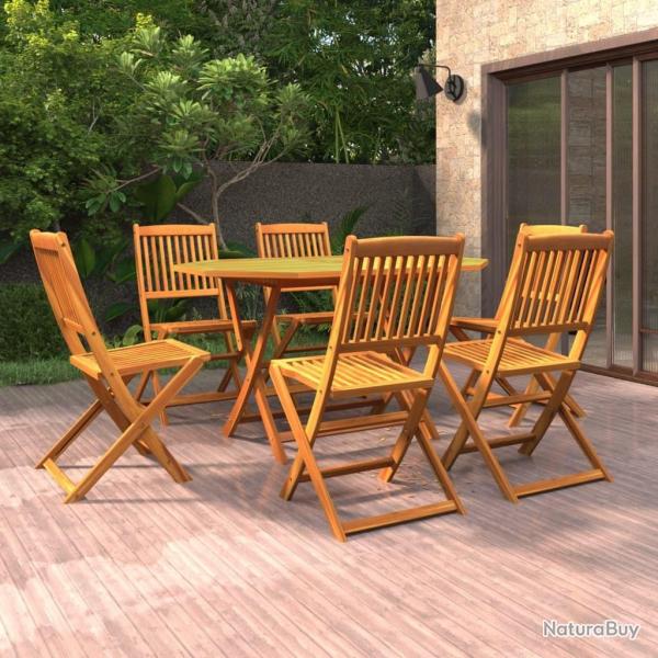 Ensemble � manger de jardin 7 pcs Bois d'acacia massif