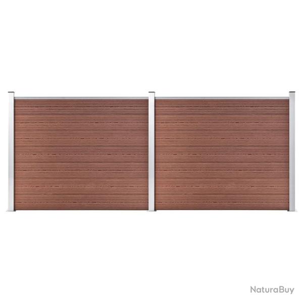 Ensemble de panneau de cl�ture WPC 353x146 cm Marron