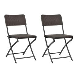 Chaises pliables de jardin lot de 2 PEHD et acier