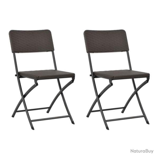 Chaises pliables de jardin lot de 2 PEHD et acier