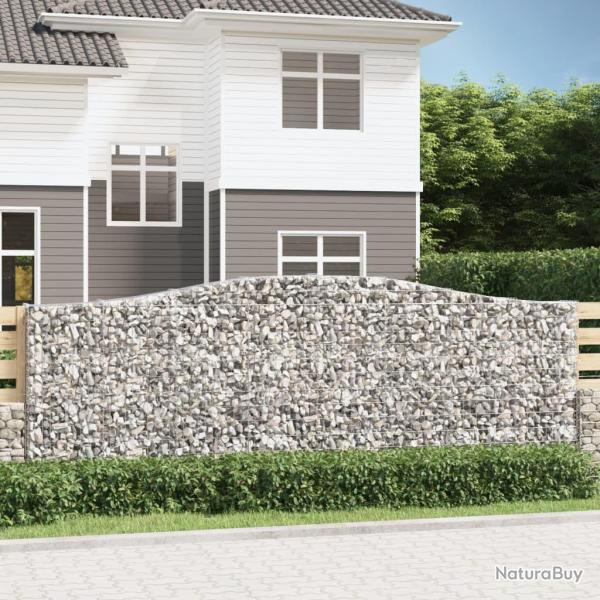 Paniers � gabions arqu�s 2 pcs 400x30x140/160 cm Fer galvanis�