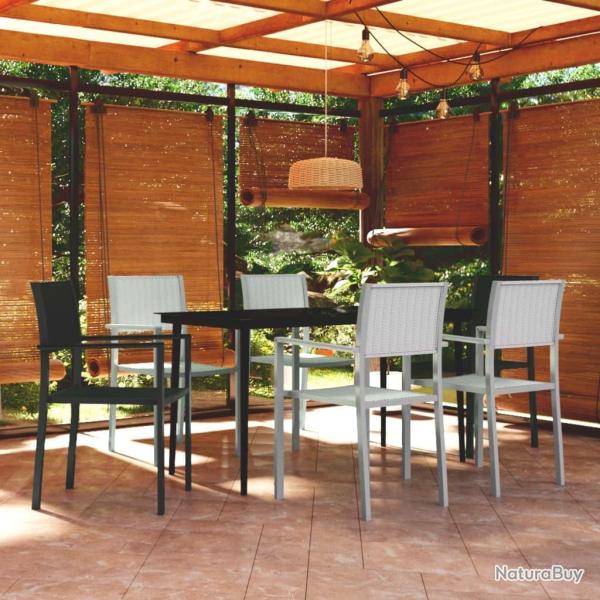Ensemble � manger de jardin 7 pcs Noir et blanc