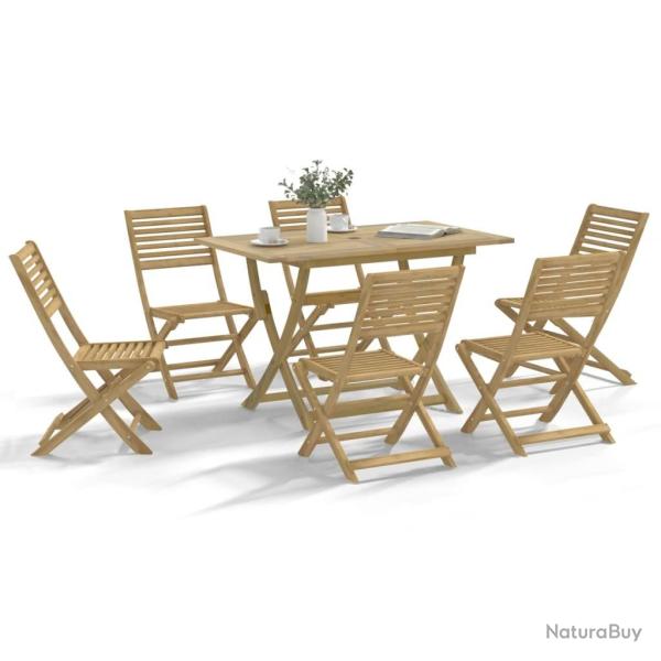 Ensemble  manger de jardin 7 pcs Bois d'acacia solide