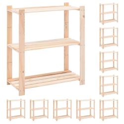 &Eacute;tag&egrave;res de rangement &agrave; 3 niveaux 10 pcs 80x38x90 cm Pin 150 kg