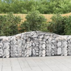 Paniers &agrave; gabions arqu&eacute;s 3 pcs 400x50x80/100 cm Fer galvanis&eacute;